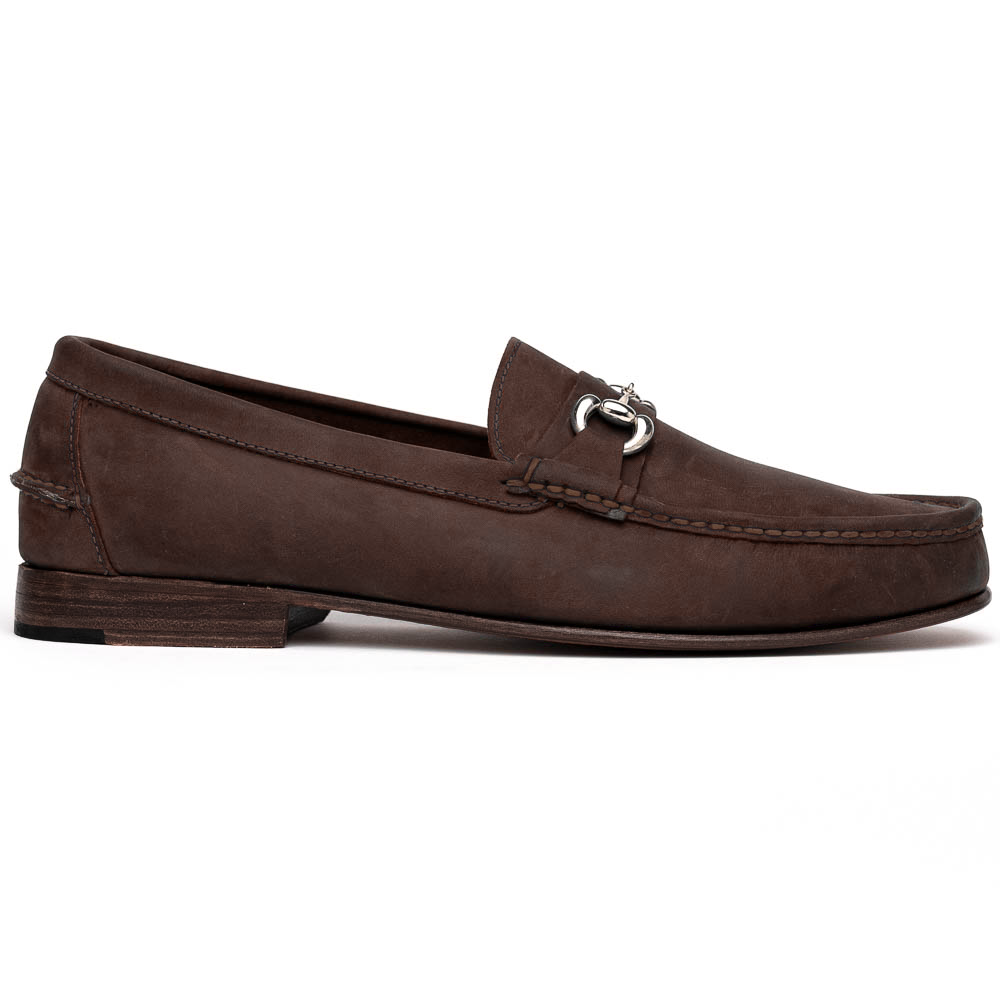 Handsewn Shoe Co. Nubuck Bit Loafers Dark Brown Image