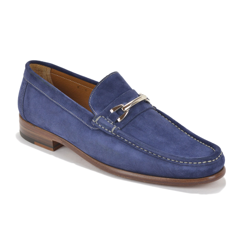 Bruno Magli Bice Suede Bit Loafers Navy Image