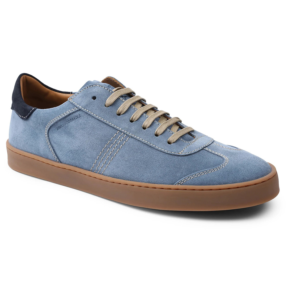Bruno Magli Bono Suede Lace-up Sneakers Light Blue Image