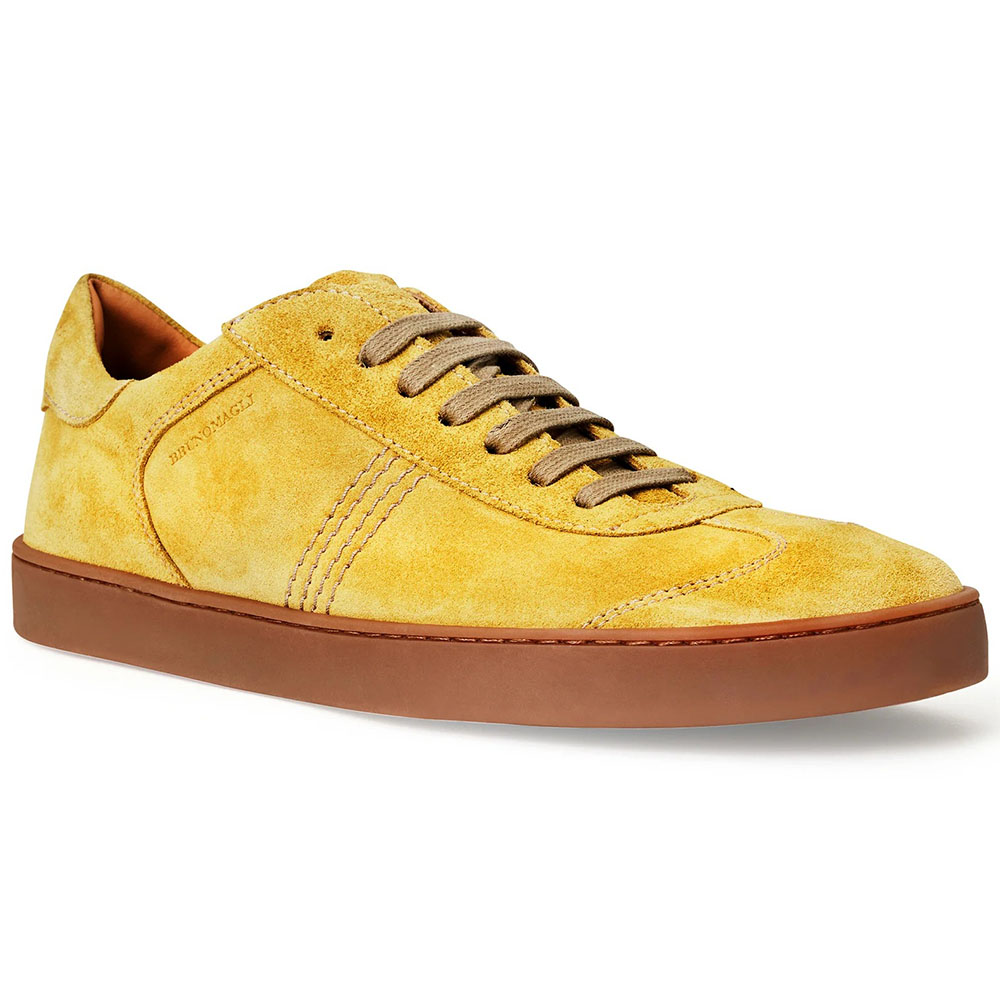 Bruno Magli Bono Suede Lace-up Sneakers Mimosa Image