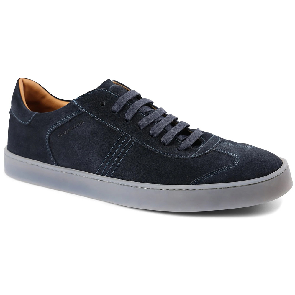 Bruno Magli Bono Suede Lace-up Sneakers Navy Image