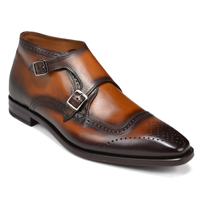 Bruno Magli Carlo Monk Strap Ankle Boots Cognac Image