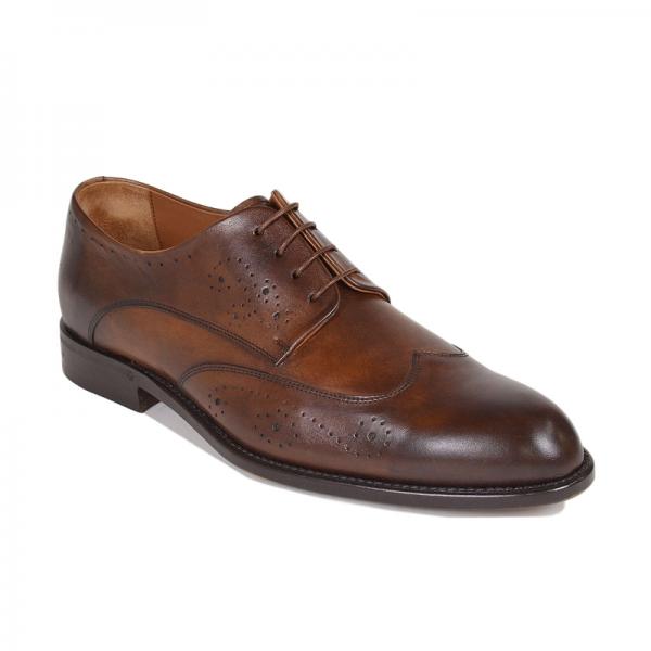 Bruno Magli Collezione Franco Blake Welted Wingtip Shoes Cognac Image