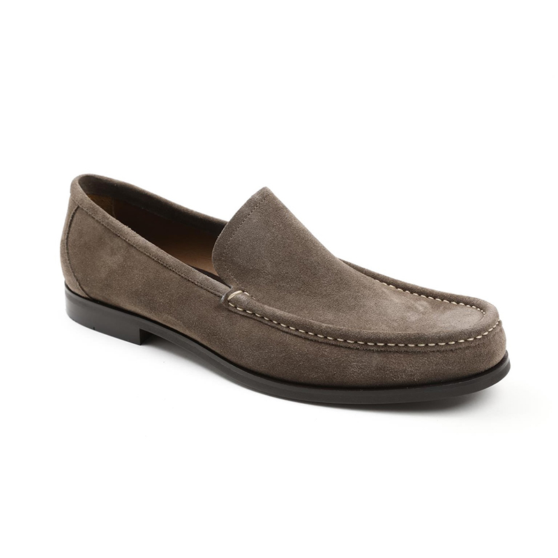 Bruno Magli Encino Plain Vamp Loafers Taupe Suede Image