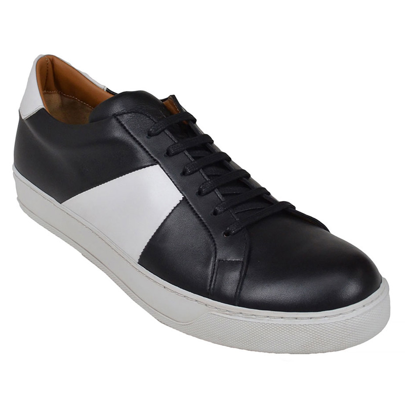 Bruno Magli Gibo Leather Sneakers Black White Image
