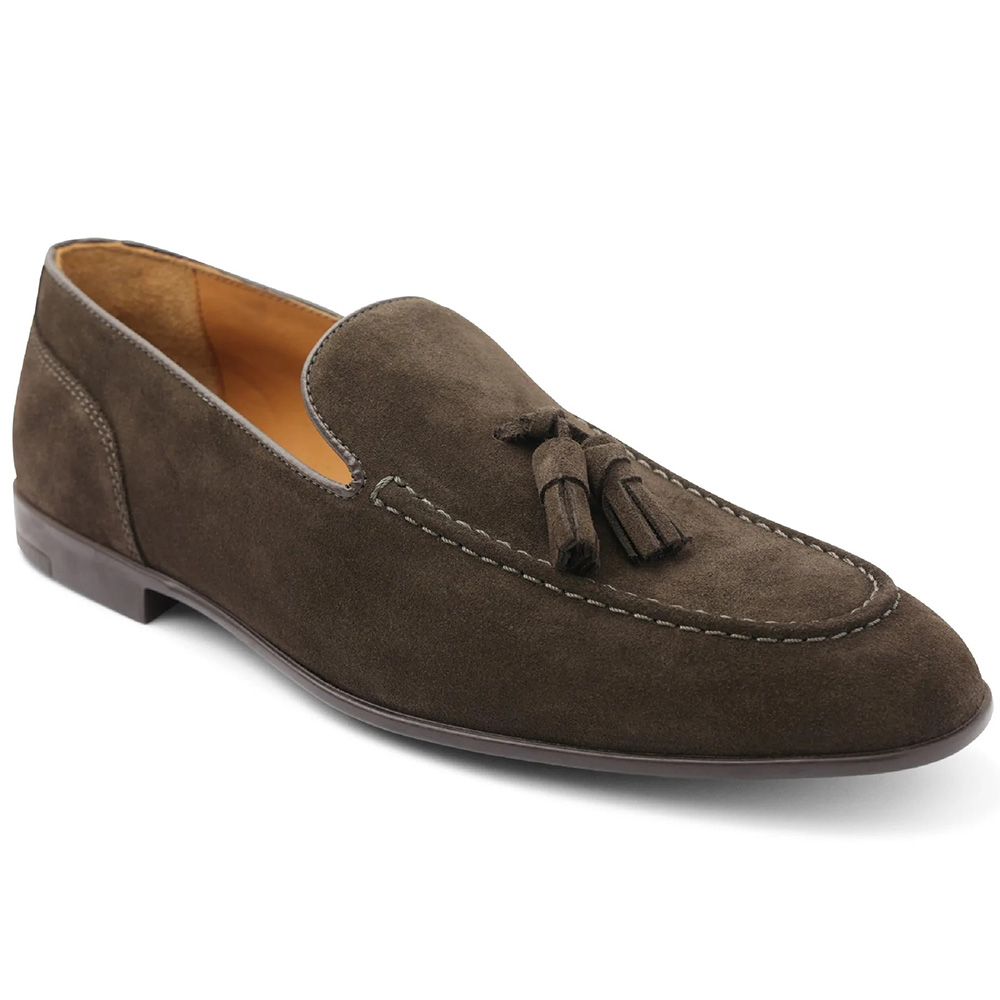 Bruno Magli Luis Suede Tailored Loafers Dark Brown Image