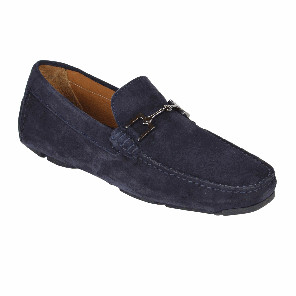 Bruno Magli Monza Suede Bit Loafers Navy Image