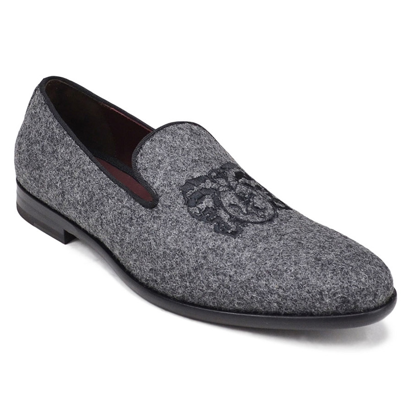 Bruno Magli Picasso Wool Loafers Dark Grey Image
