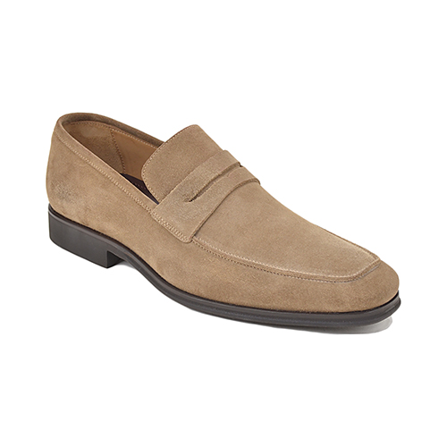 Bruno Magli Ragusa Suede Penny Loafers Sand Image