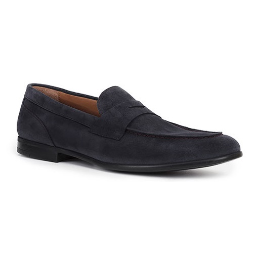 Bruno Magli Silas Suede Penny Loafers Navy Image