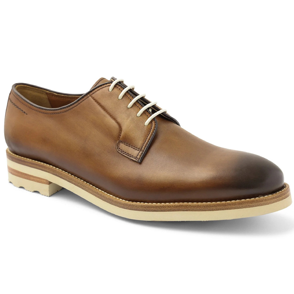 Bruno Magli Viterbo Plain Toe Leather Derby Shoes Cognac Image