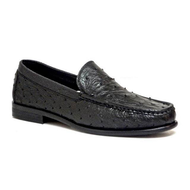 Calzoleria Toscana 1410 Ostrich Quill Loafers Black Image