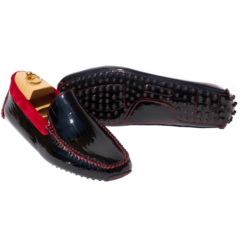 Calzoleria Toscana 9814 Patent Leather Driving Loafers Black Image