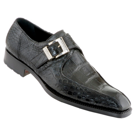 Caporicci 941 Genuine Alligator Monk Strap Shoes Black Image