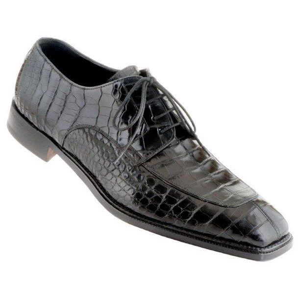 Caporicci Genuine Alligator Apron Toe Shoes Black Image