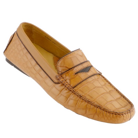 Caporicci Alligator Driving Loafers Tan  Image