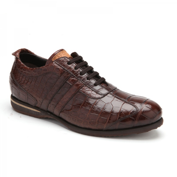 Caporicci All-Over Alligator Sneakers Brown Image