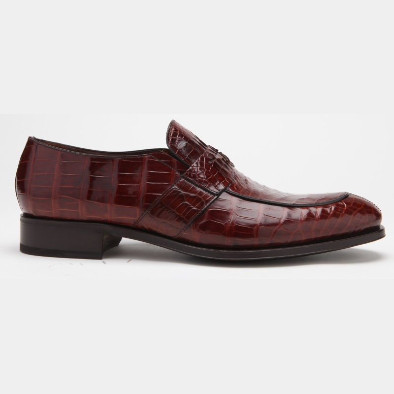 Caporicci 3321 Alligator Penny Loafers Shoes Sport Rust Image