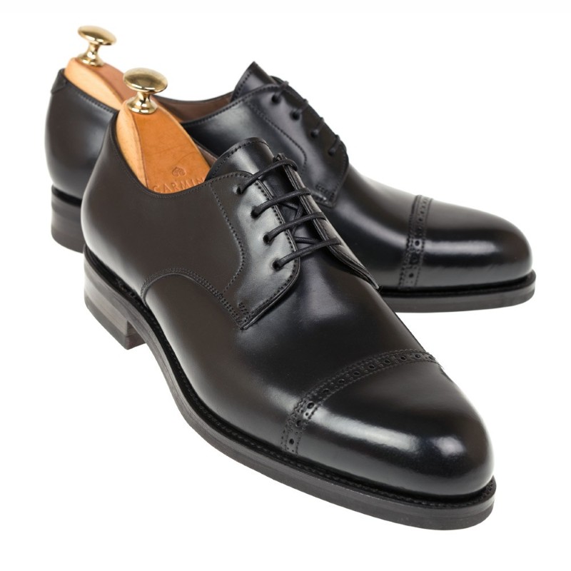 Carmina Shell Cordovan Derby Shoes 748 Forest Black Image
