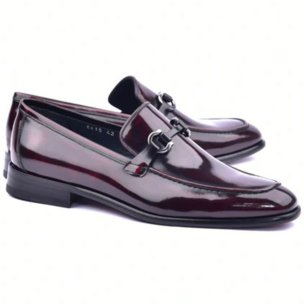Corrente C044-6415 Buckle Loafers Burgundy Image