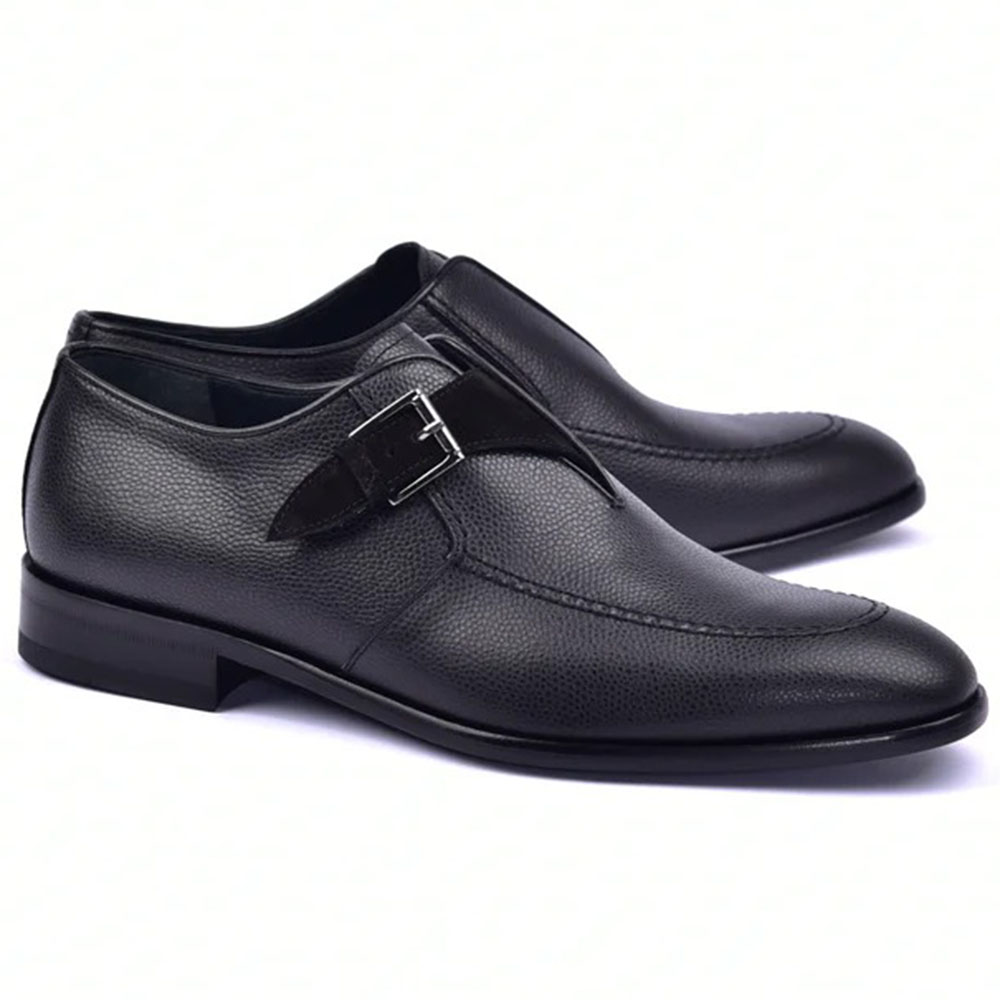 Corrente C05-6471 Monkstrap Shoes Black Image