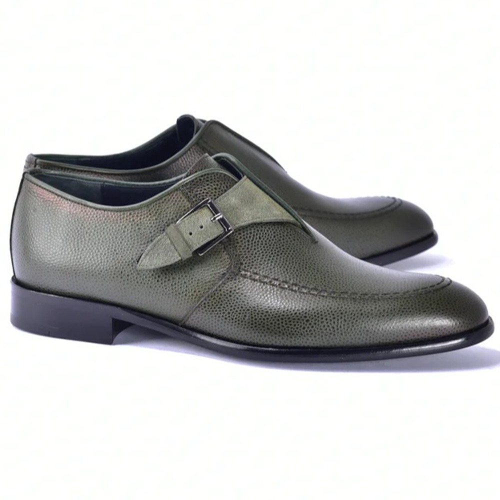 Corrente C052-6471 Monkstrap Shoes Green Image