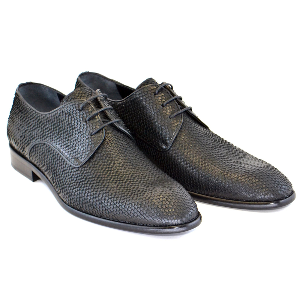 Corrente C112-5596 Python Lace up Shoes Black Image