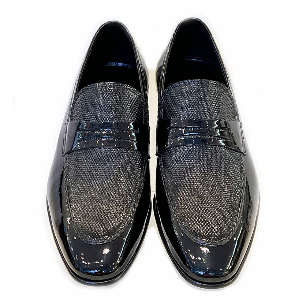 Corrente C12701-3711 Formal Leather Loafers Solid Black Image