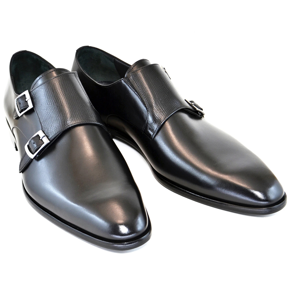 Corrente C156-5235 Double Monk Strap Shoes Black Image