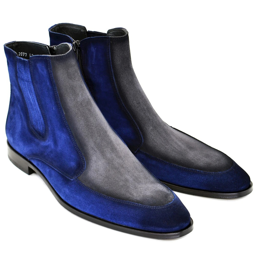 Corrente C200-2077 Two Tone Suede Boots Blue Grey Image