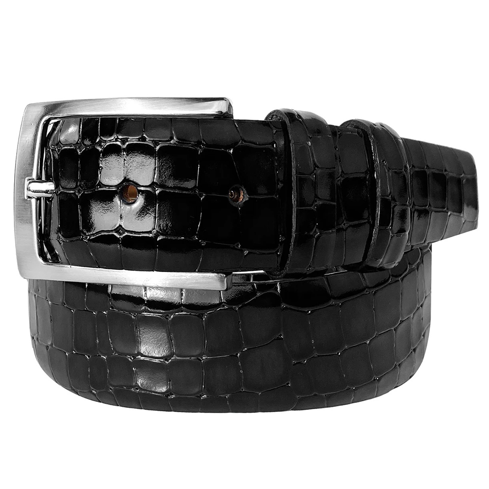 Corrente CBelt-3470 Croco Leather Belt Black Image