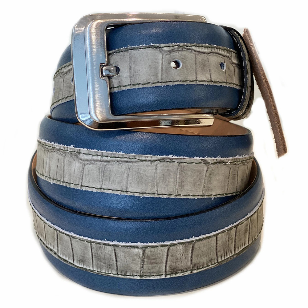 Corrente CBelt-4005HS Contrast Leather Belt Blue Image