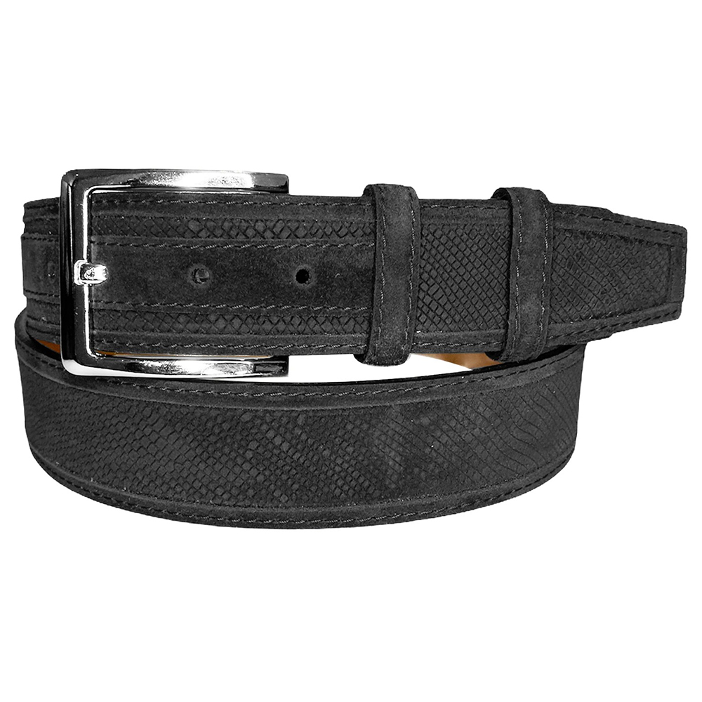 Corrente CBelt-5776 Design Suede Belt Black Image