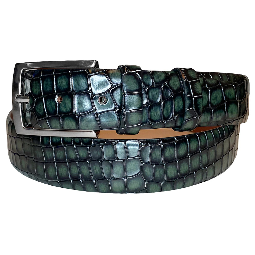 Corrente CBelt-5796 Croco Leather Belt Green Image