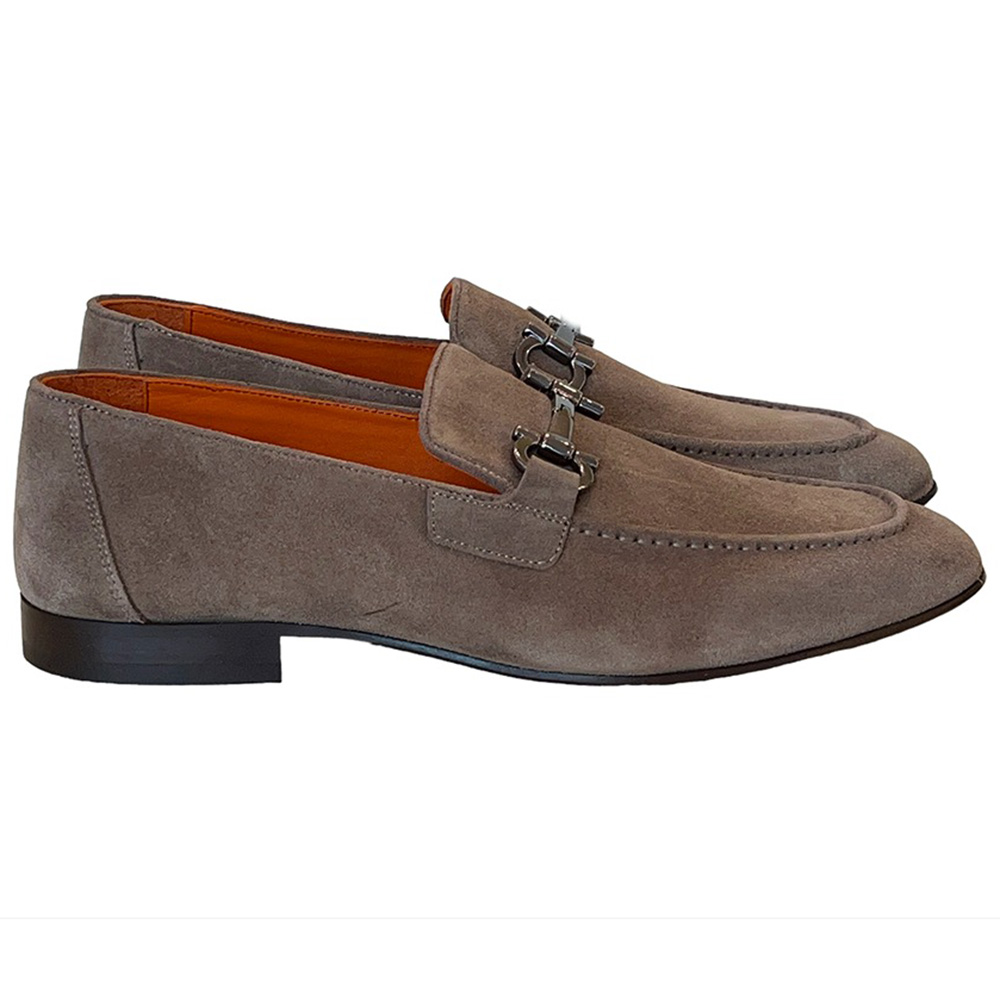 Corrente P000656-6472 Suede Bit Buckle Loafers Taupe Image