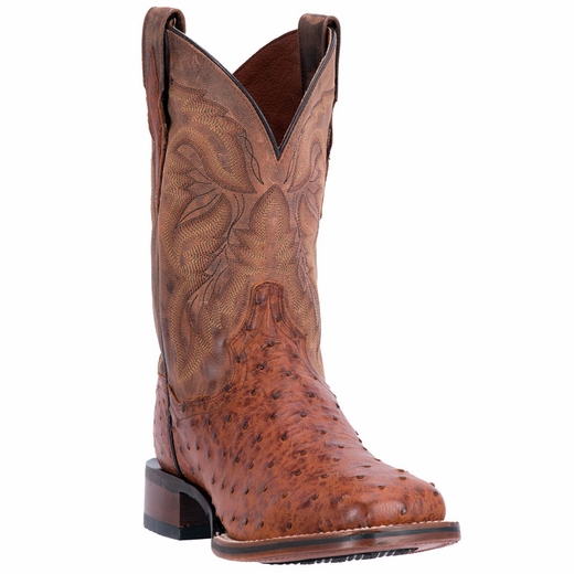 Dan Post Alamosa DP3877 Mad Dog Full Quill Ostrich Boots Cognac / Brown Image