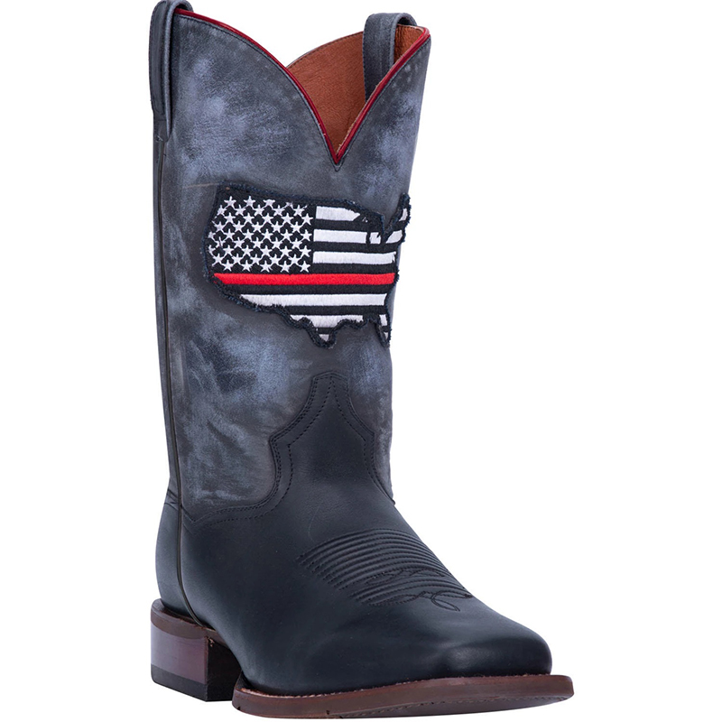 Dan Post DP4514 Thin Red Line Leather Boots Black Image