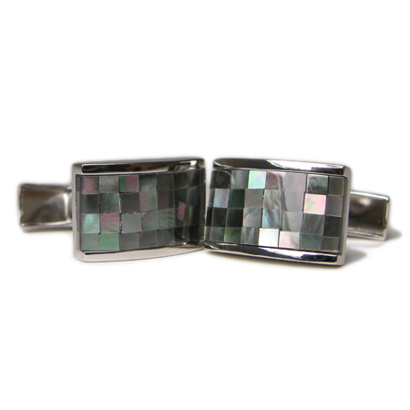 Daniel Dolce Mosaic Mother of Pearl Cufflinks BV566BLK Image