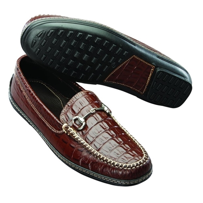 T.B. Phelps Croco Bit Driving Loafers Brown Image