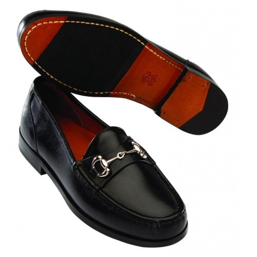 T.B. Phelps LaSalle Smooth Leather Bit Loafers Black Image