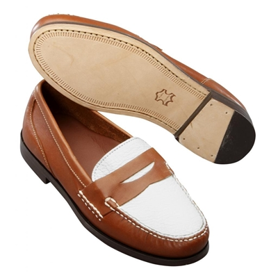 T.B. Phelps The Shag Spectator Loafers Tan/White Image