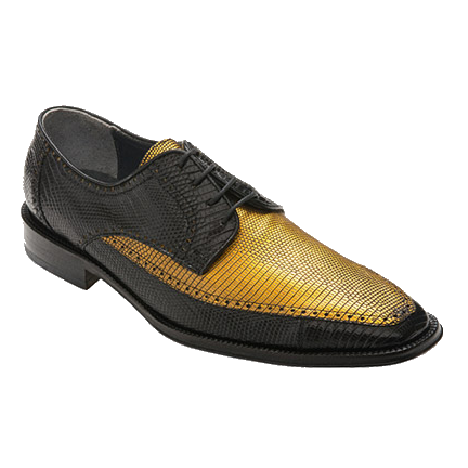 David X Guam Lizard Shoes Black / Gold Image