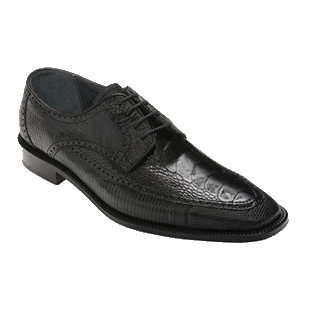 David X Monte Ostrich &amp; Lizard Shoes Black Image