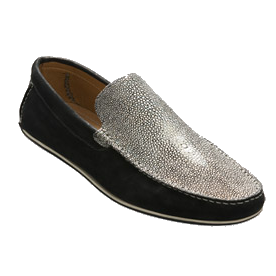 David X Ray Stingray &amp; Suede Loafers Silver / Black Image