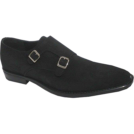 Donald Pliner Belen 06 Suede Double Monk Strap Shoes Black Image