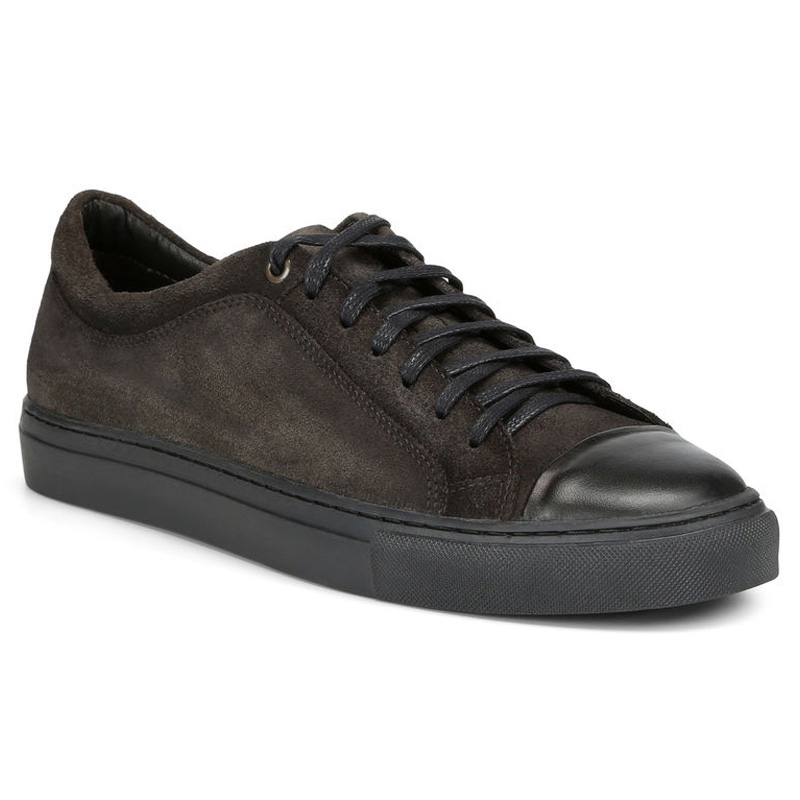 Donald Pliner Berkeley Suede Calf Sneaker Shoe Dark Gray Image