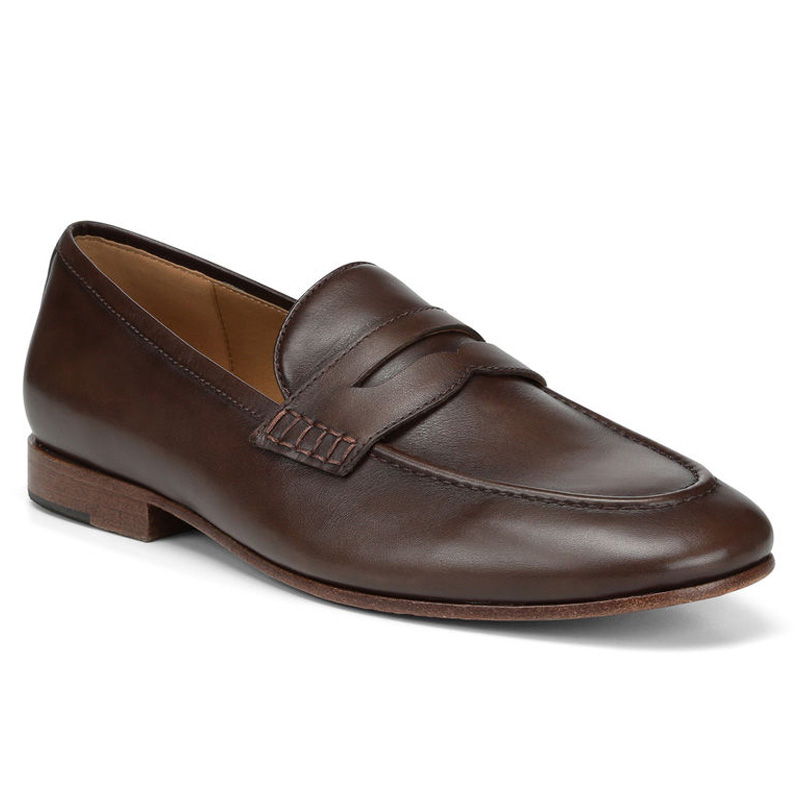 Donald Pliner Marque Calf Leather Loafer Shoe Chocolate Image