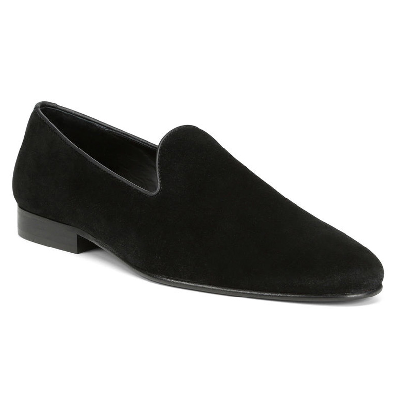 Donald Pliner Premo Suede Calf Loafer Shoe Black Image