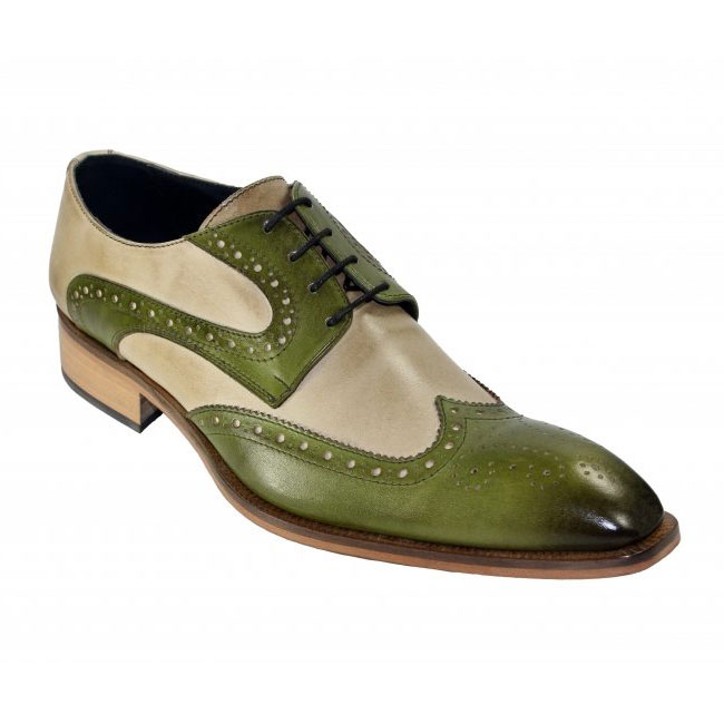 Duca by Matiste 0407 Olive / Taupe Wingtip Shoes Image