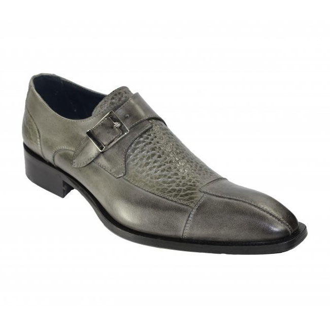 Duca by Matiste Cava Grey Monk Strap Shoes Image